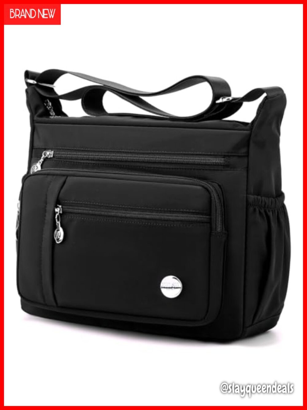Waterproof Nylon Crossbody Shoulder Bag Multi Pocket Messenger Purse